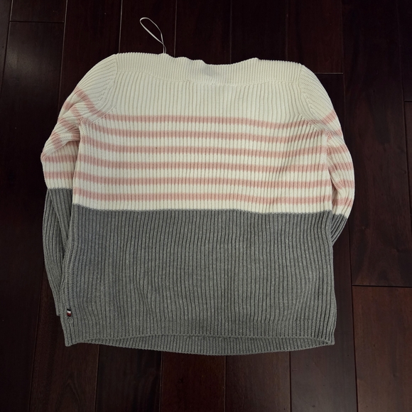 Tommy Hilfiger Cream and Gray Striped Sweater - Picture 3 of 9